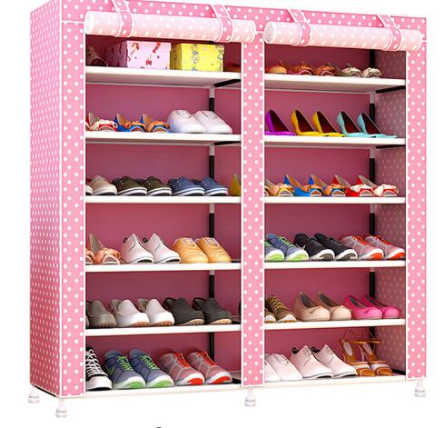 Thick Non-woven Double Row Multi-layer Shoe Cabinet