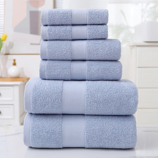 Home Simple Cotton Absorbent Towel Bath Towel 6-Piece